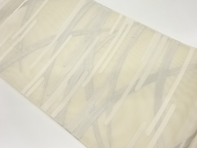 JAPANESE FUKURO OBI FOR SUMMER / WOVEN EGASUMI PATTERN